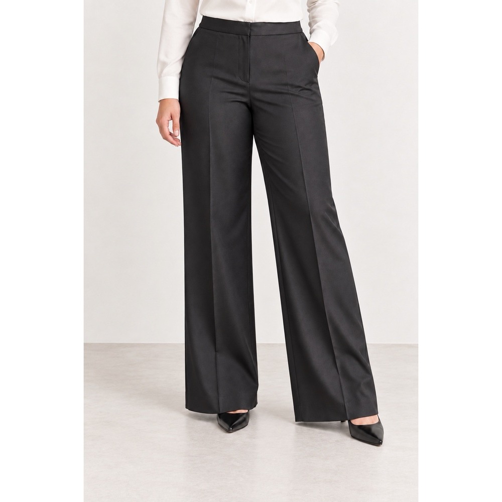 Calvin Klein Whitney Womens 12 Black Wide Leg Dress Pants Stretch NWT